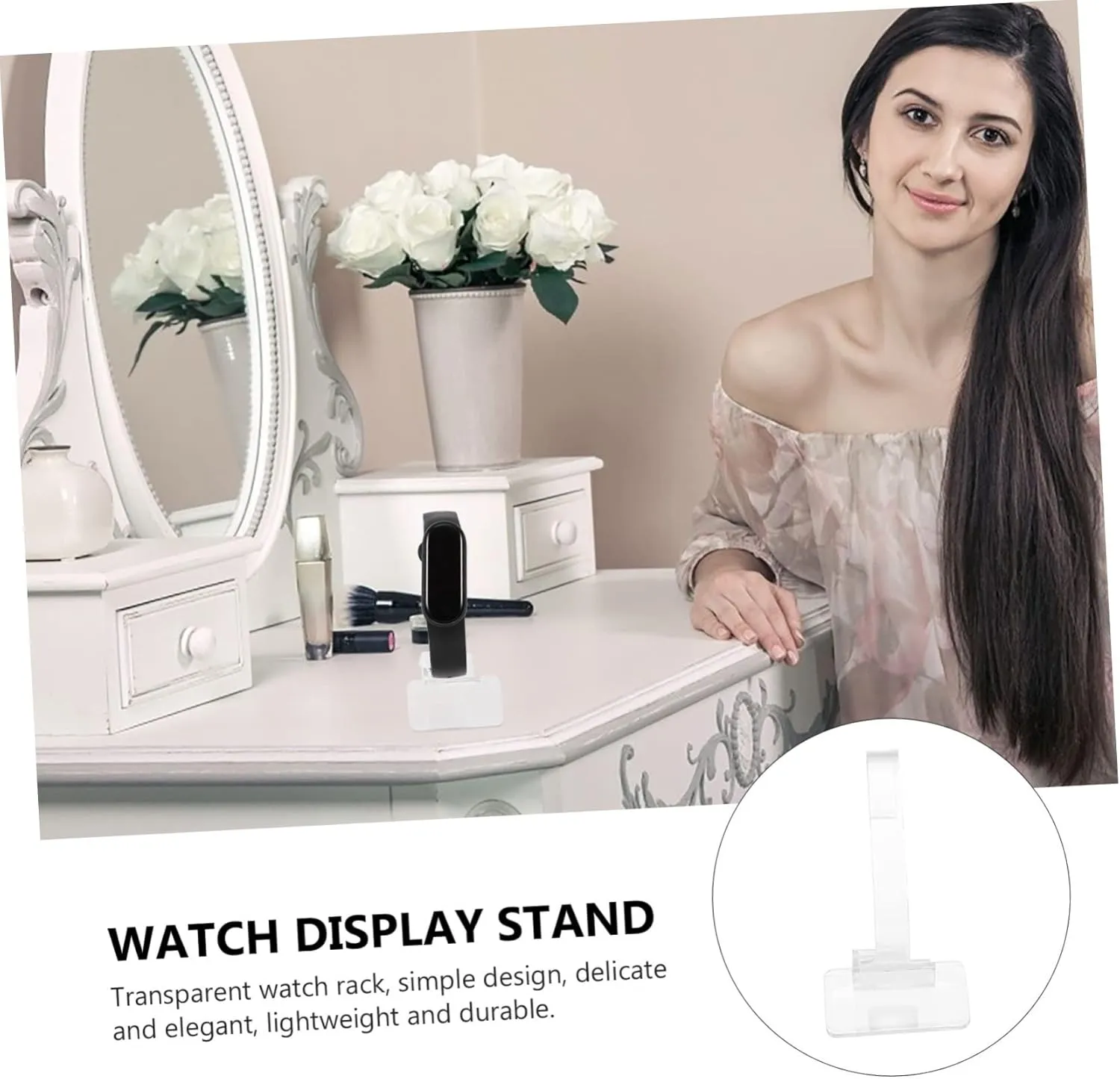 40pcs Transparent Watch Holder Display Stand Multi-function Bracelet Rack for Tabletop for Home Shop and Trade Show Use for Organizing Watches and Accessories