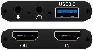 4K Audio Video Capture Card, Recording Card with Microphone HDMI Loop-Out，HDMI to 1080P USB 3.0 for Gaming Streaming TV Recorder, Live Streaming Broadcasting
