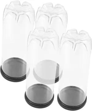 4pcs Tennis Container Black Lid Tennis Ball Holder Storage Organizer PVC Material Sturdy Tennis Balls Storage Case