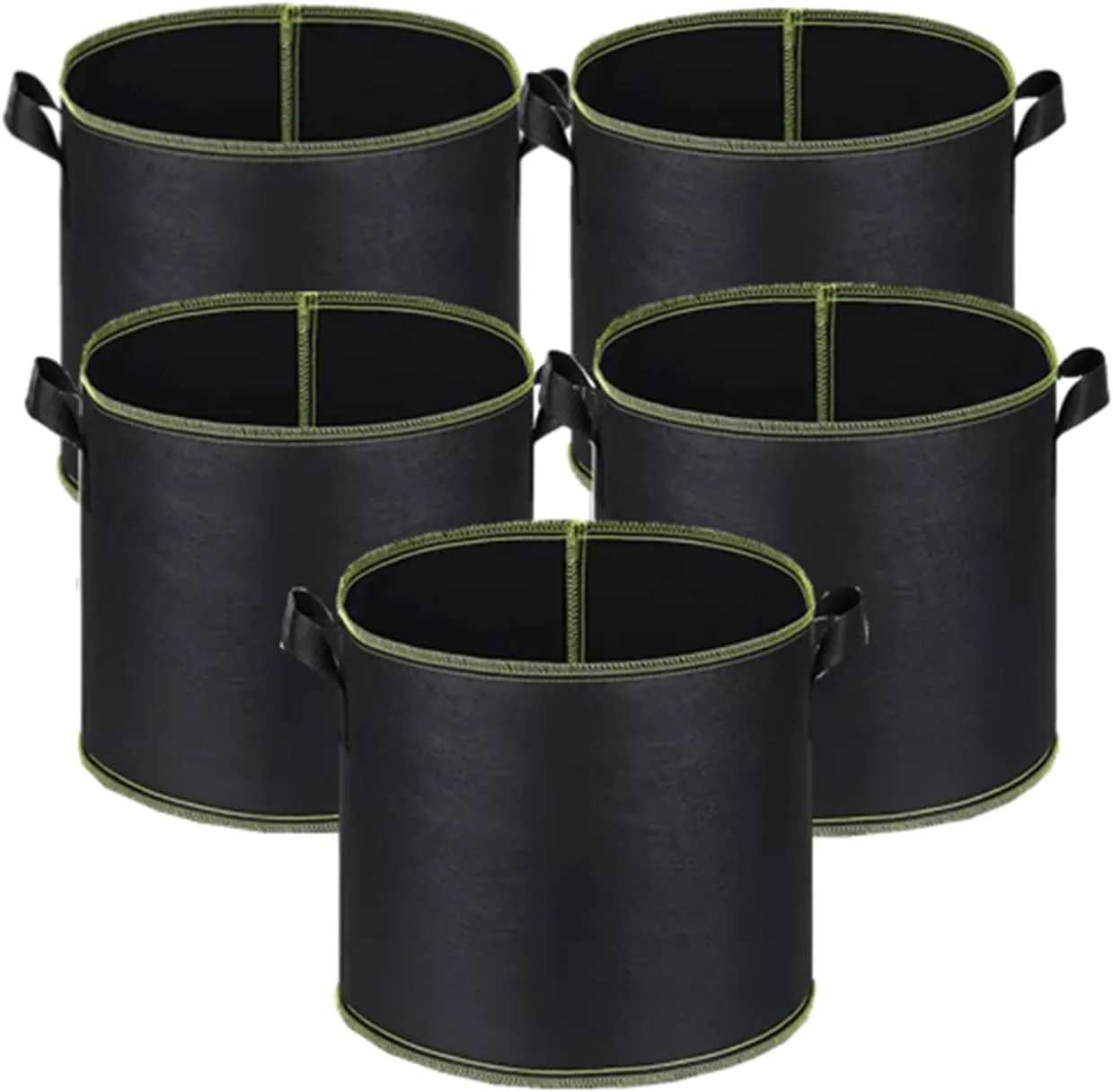 5-Pack 10 Gallon Grow Bags Heavy Duty 300G Thickened Nonwoven Fabric Pots Plant Grow Bags with Handles