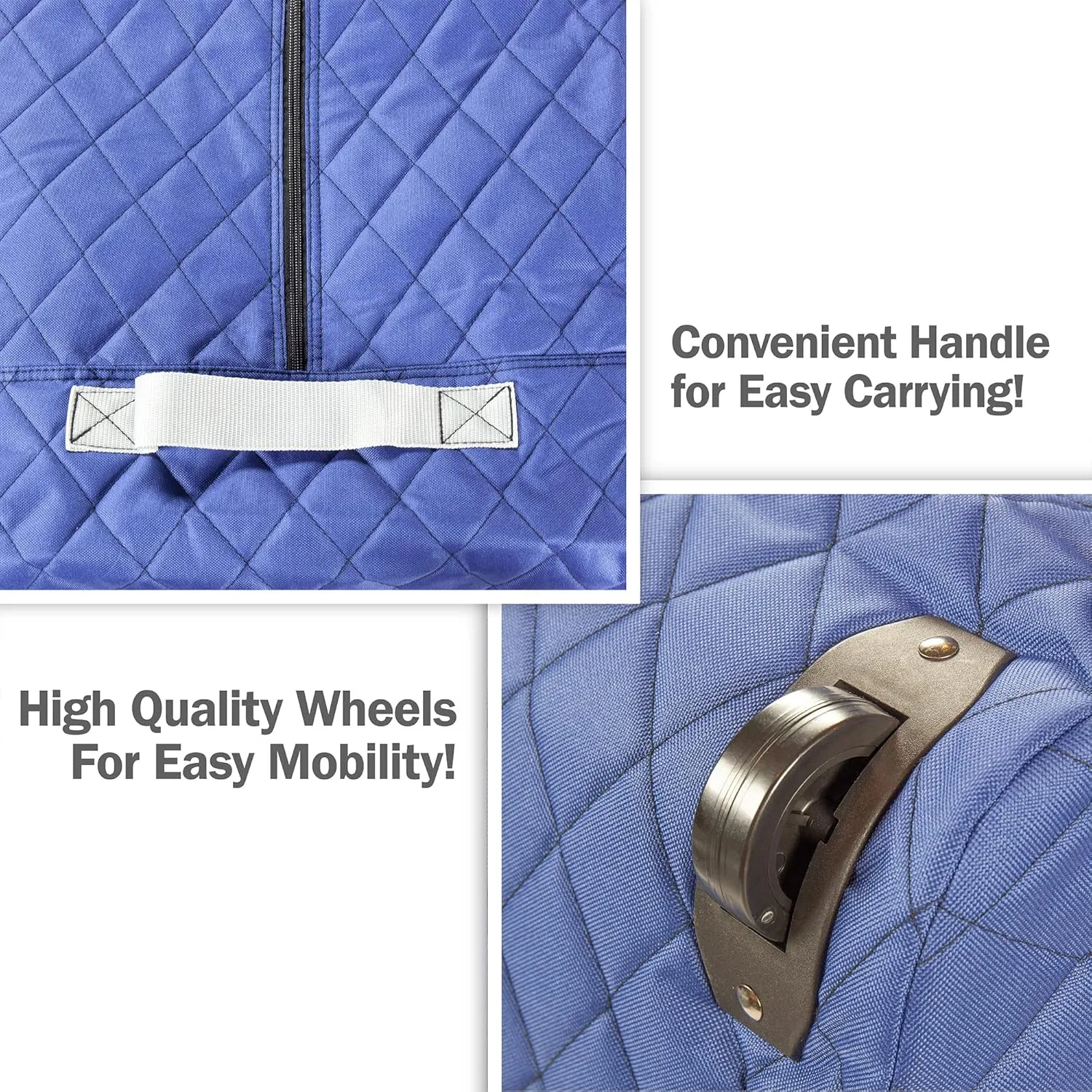 50 Gallon Heavy Duty Rolling Duffle Bag – Quilted, Durable Moving & Storage Bag with Wheels – Extra Large Capacity for Dorm, Holiday, Travel or Seasonal Use by Simple Living Solutions