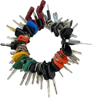 58 Heavy Equipment Keys Master Set for Bob-cat Cater-Pillar Ca-se JD HYS-TER Koma-tsu Kubo-ta Yanm-ar Take-uchi New Holl-and Vol-vo JL-G JC-B Toyo-ta Keys for Heavy Equipment Construction Machine