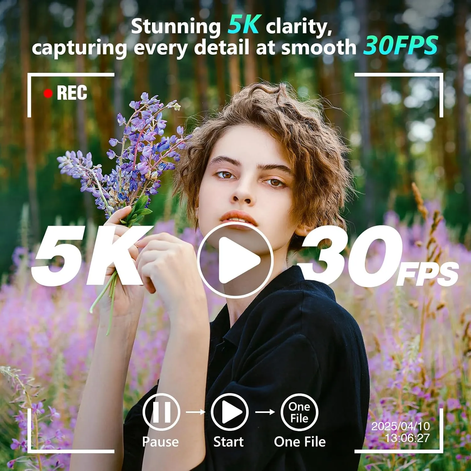 5K Digital Camera, 64MP Cameras for Photography with 6X Optical Zoom & Autofocus, WiFi Vlogging Camera for YouTube Video, Dual-Lens, 2 Batteries, 64GB Card & Flash, Best Cameras for Content Creators