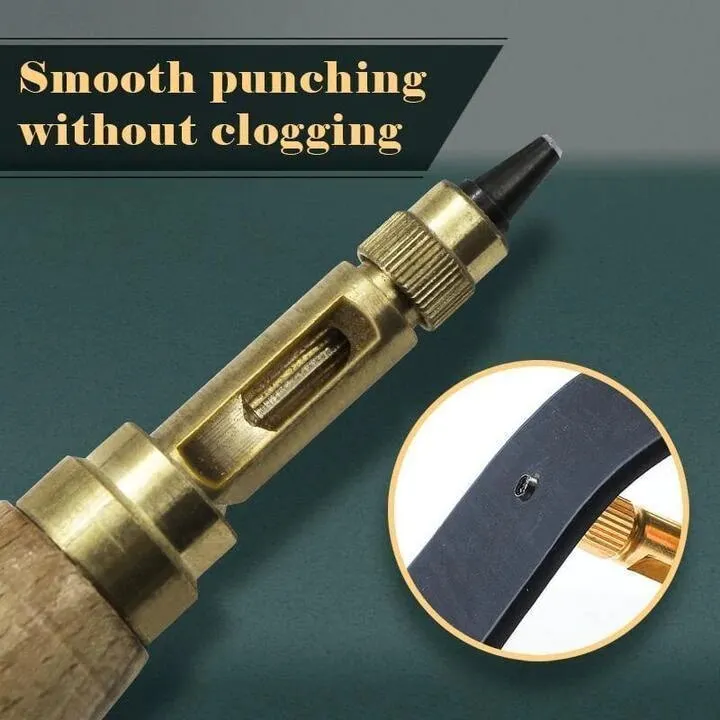 6 In 1 Leather Drilling Tool Automatic Belt Punch 1.5-4MM Watch Craft Perforation Sewing Leather Tool Punch