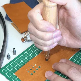 6 In 1 Leather Drilling Tool Automatic Belt Punch 1.5-4MM Watch Craft Perforation Sewing Leather Tool Punch