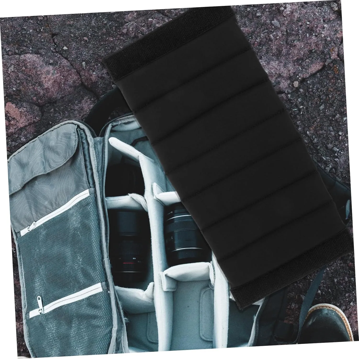 6 Pcs Camera Bag Divider Baggies Camera Bag Padded Dividers Camera Insert Bag Dividers for Bags Organizer Universal Dividers Cushion Embedded N Gray Suede Roller Partition