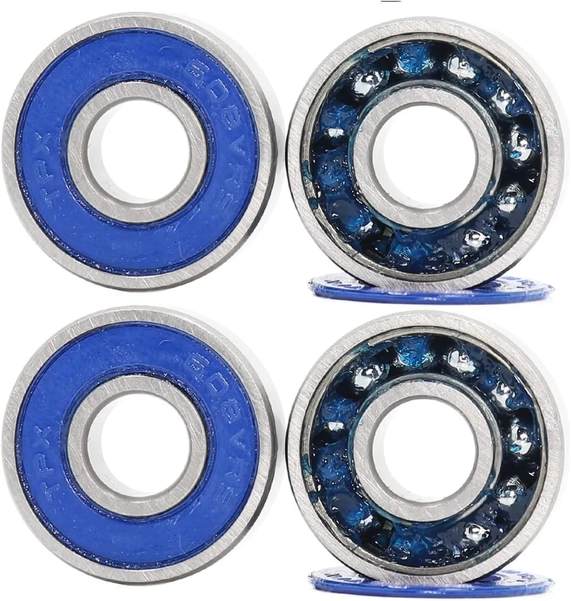 608 2RSV MAX Bearing 8 * 22 * 7 mm 4Pcs Bike Pivot Chrome Steel Sealed with Grease 608LLU Cart Full Balls Bearing