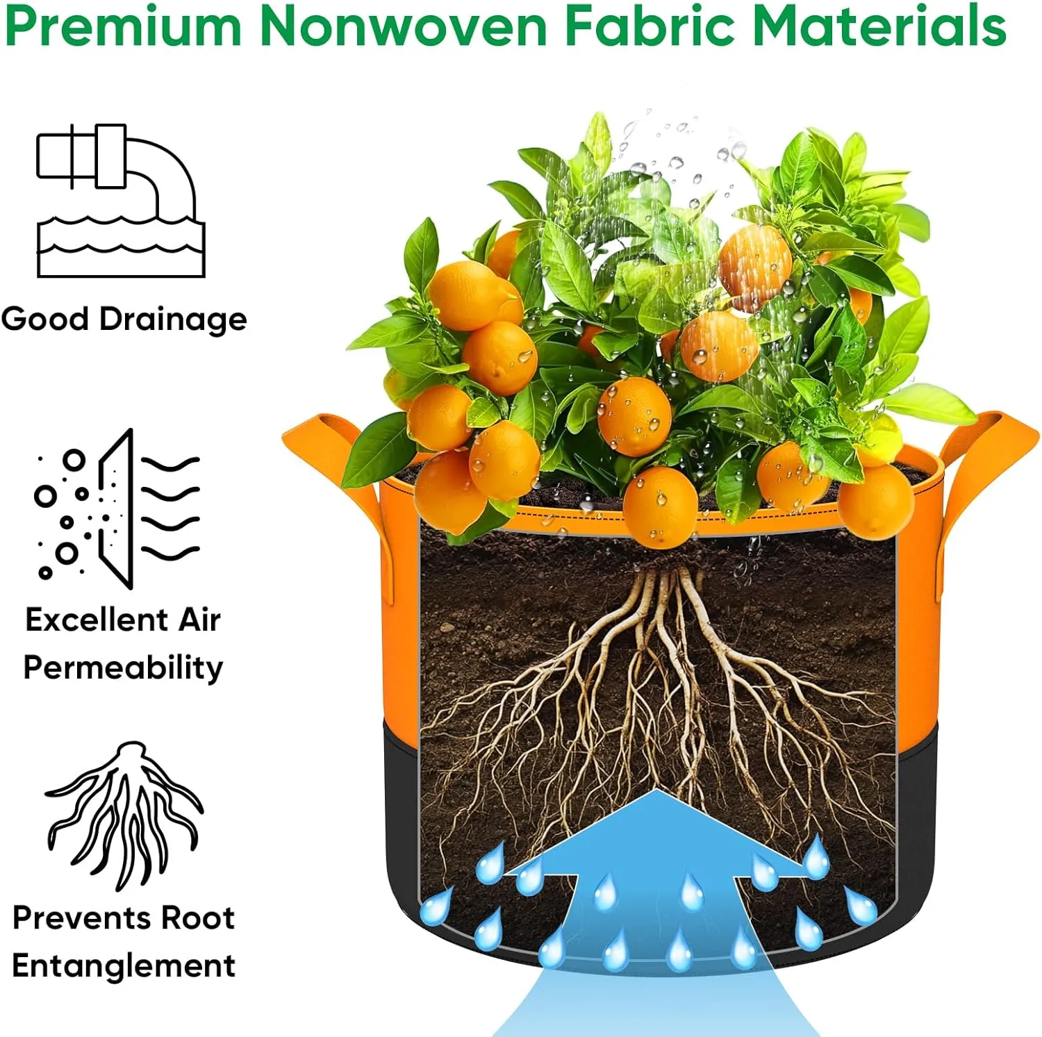 7-Gallon Grow Bags for Potato Planting: 6 Pack Heavy Duty 350G Thickened Tomato Planter Bags with Handles - Fabric Pots Felt Garden Bags for Growing Vegetable Fruit Flower Herb with 10 Plant Labels