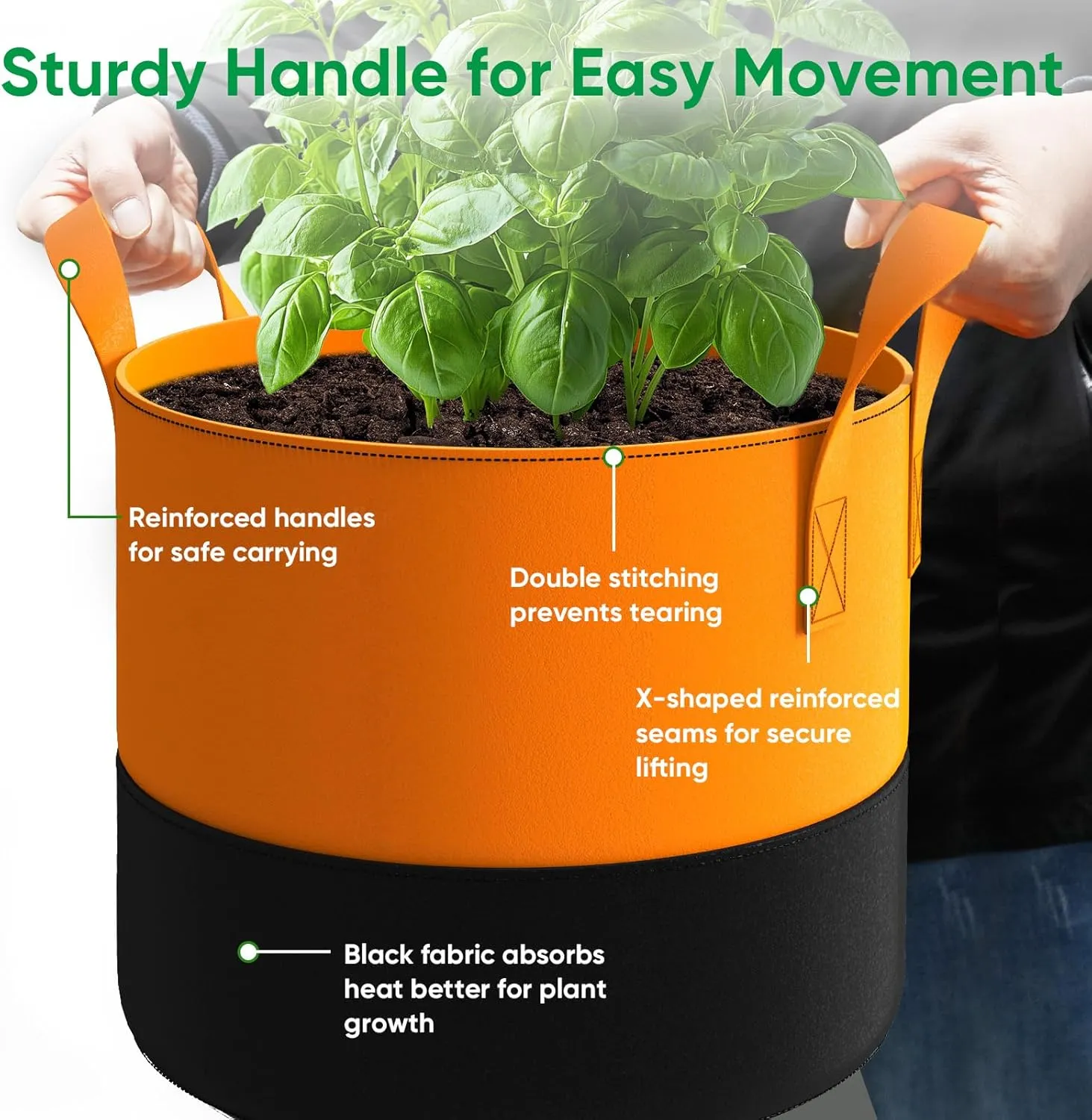 7-Gallon Grow Bags for Potato Planting: 6 Pack Heavy Duty 350G Thickened Tomato Planter Bags with Handles - Fabric Pots Felt Garden Bags for Growing Vegetable Fruit Flower Herb with 10 Plant Labels