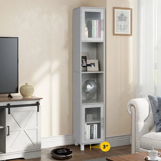 71 Inch Tall Tower Bathroom Storage Cabinet and Organizer Display Shelves for Be