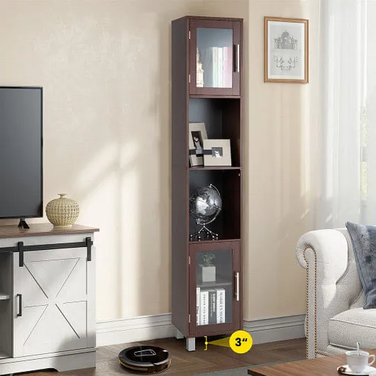 71 Inch Tall Tower Bathroom Storage Cabinet and Organizer Display Shelves for Be