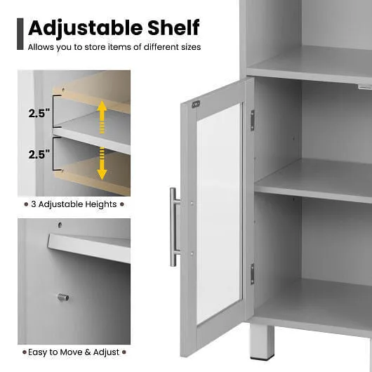 71 Inch Tall Tower Bathroom Storage Cabinet and Organizer Display Shelves for Be