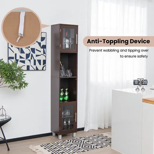 71 Inch Tall Tower Bathroom Storage Cabinet and Organizer Display Shelves for Be