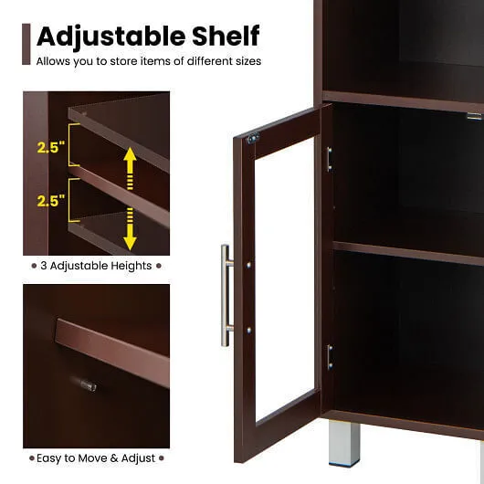 71 Inch Tall Tower Bathroom Storage Cabinet and Organizer Display Shelves for Be