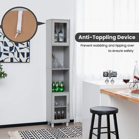 71 Inch Tall Tower Bathroom Storage Cabinet and Organizer Display Shelves for Be