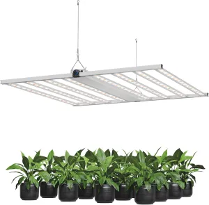 720W Full Spectrum LED Grow Light, UV/IR Enhanced Foldable and Dimmable 8 Bar Lamp for 5x5 ft Core Coverage,2.89 μmol/J Efficiency Ideal for Commercial Hydroponics