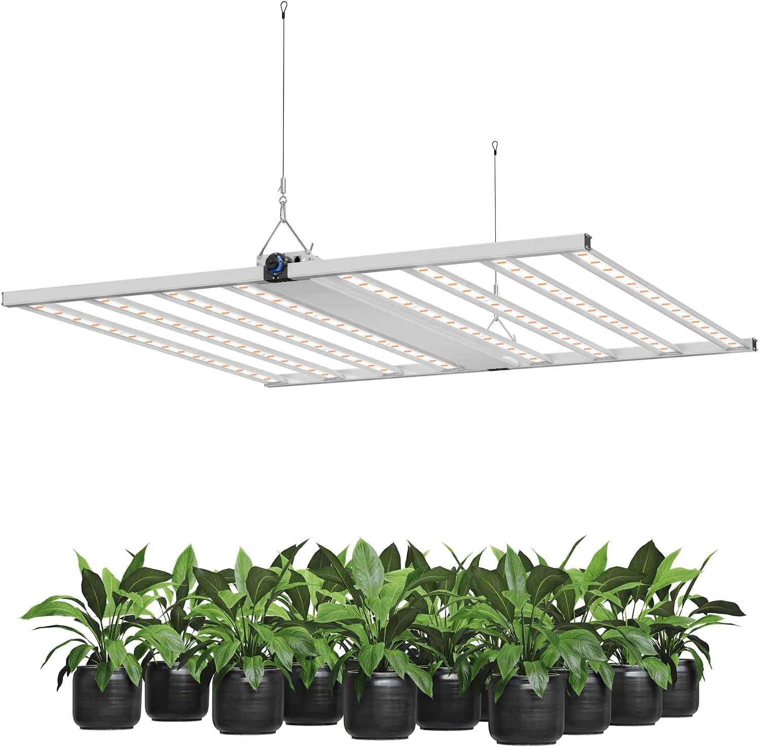 720W Full Spectrum LED Grow Light, UV/IR Enhanced Foldable and Dimmable 8 Bar Lamp for 5x5 ft Core Coverage,2.89 μmol/J Efficiency Ideal for Commercial Hydroponics