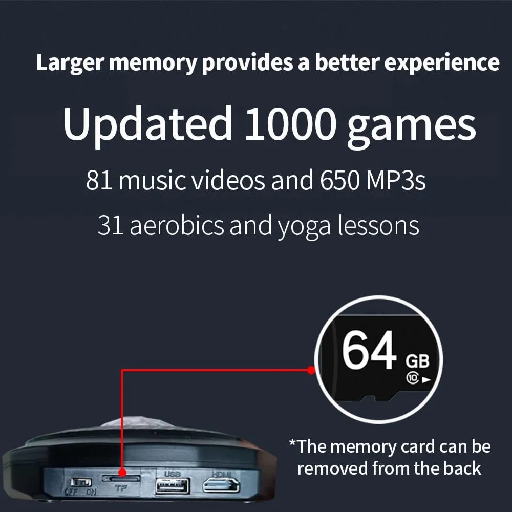 A Single-Person Dance mat with Camera, 64GB Card, 1000 Games,650 Songs, 81 Music Videos. Luxurious Gift for Boys and Girls, Made of high-Grade Flannel. Suitable for TV use.