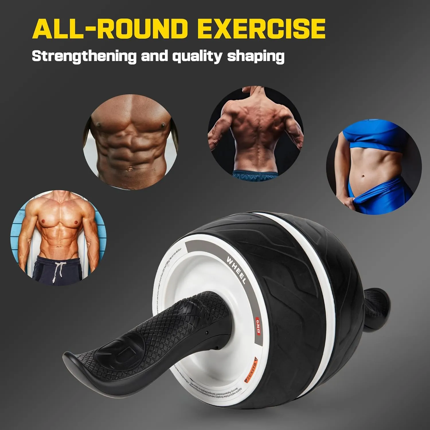 Ab Roller Wheel with Knee Pad Mat,Automatic Rebound Abdominal Wheel Abs Workout Equipment,Home Gym Equipment,No Noise Ab Wheel for Men&Women Abdominal
