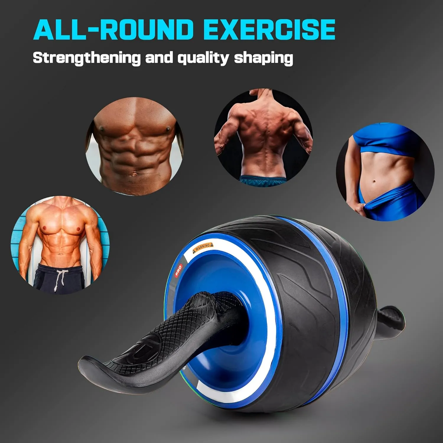 Ab Roller Wheel with Knee Pad Mat,Automatic Rebound Abdominal Wheel Abs Workout Equipment,Home Gym Equipment,No Noise Ab Wheel for Men&Women Abdominal