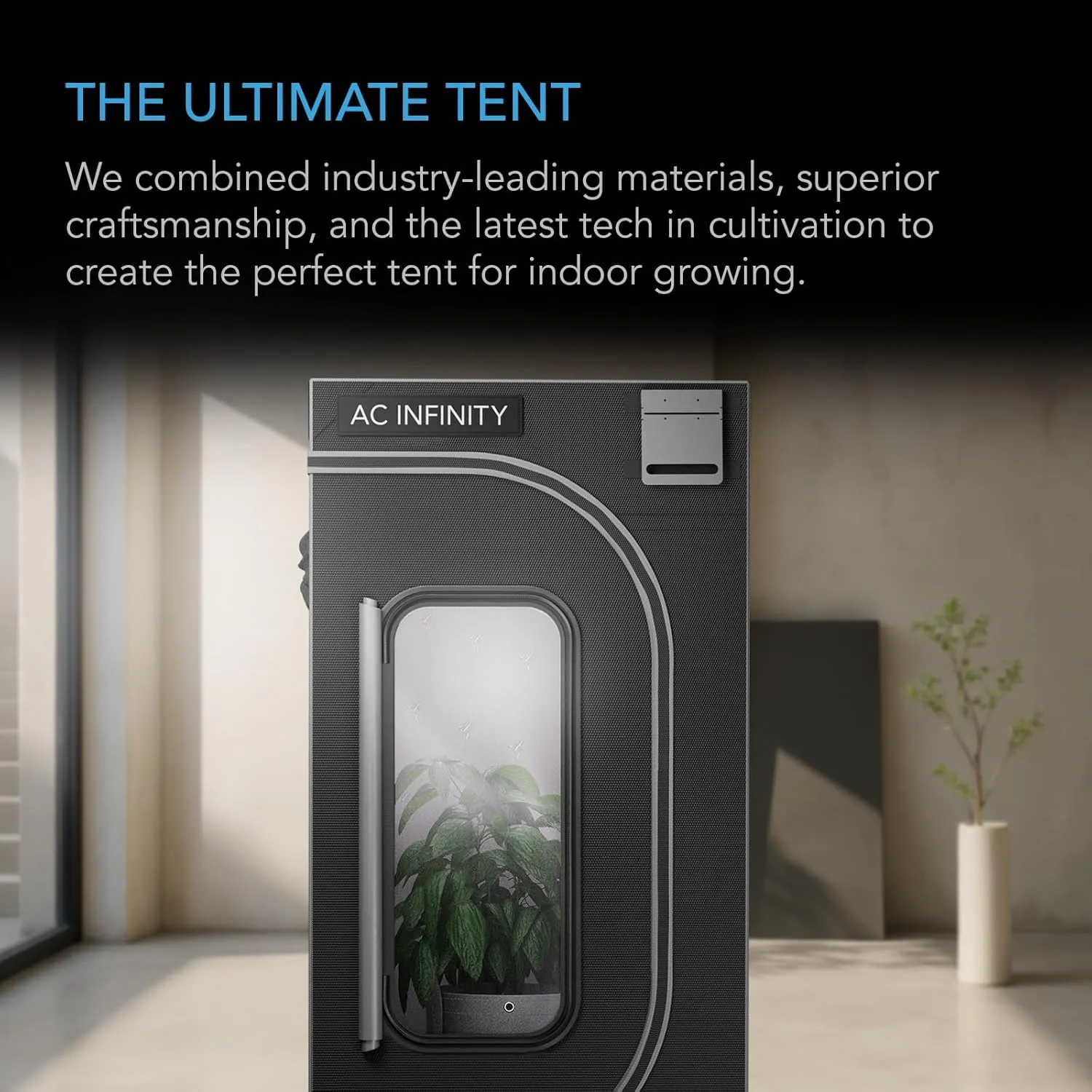 AC Infinity CLOUDLAB 422, Advance Grow Tent 2x2, Thickest 1" Poles, 2000D Mylar Canvas, Lab-Tested Highest Reflectivity, Largest Zipper Window, Controller Mount Plate, 24" x 24" x 48" Indoor Growing