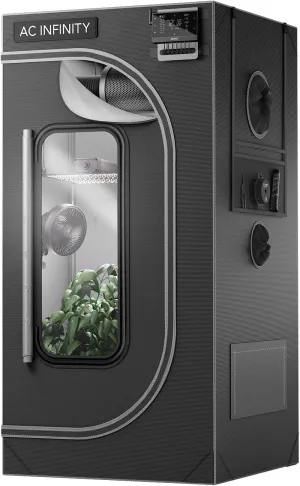 AC Infinity CLOUDLAB 422, Advance Grow Tent 2x2, Thickest 1" Poles, 2000D Mylar Canvas, Lab-Tested Highest Reflectivity, Largest Zipper Window, Controller Mount Plate, 24" x 24" x 48" Indoor Growing