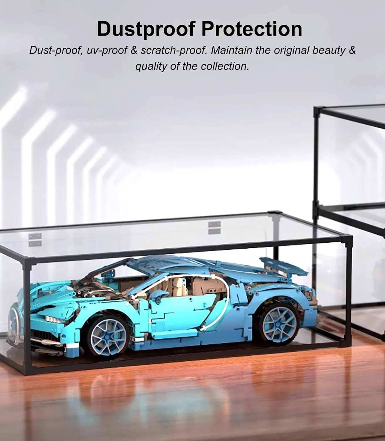 Acrylic Display Case Transparent Acrylic Display Box with Door, Self-Assembly Stackable Storage Bins, Rectangle Acrylic Case for Handbag Collectible Figures(60x40x40cm(60x16x16in))