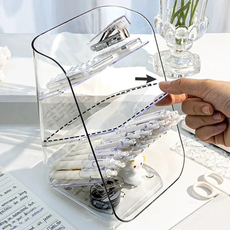 Acrylic Transparent Desk Pen Holder