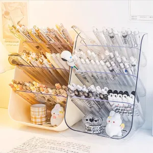 Acrylic Transparent Desk Pen Holder