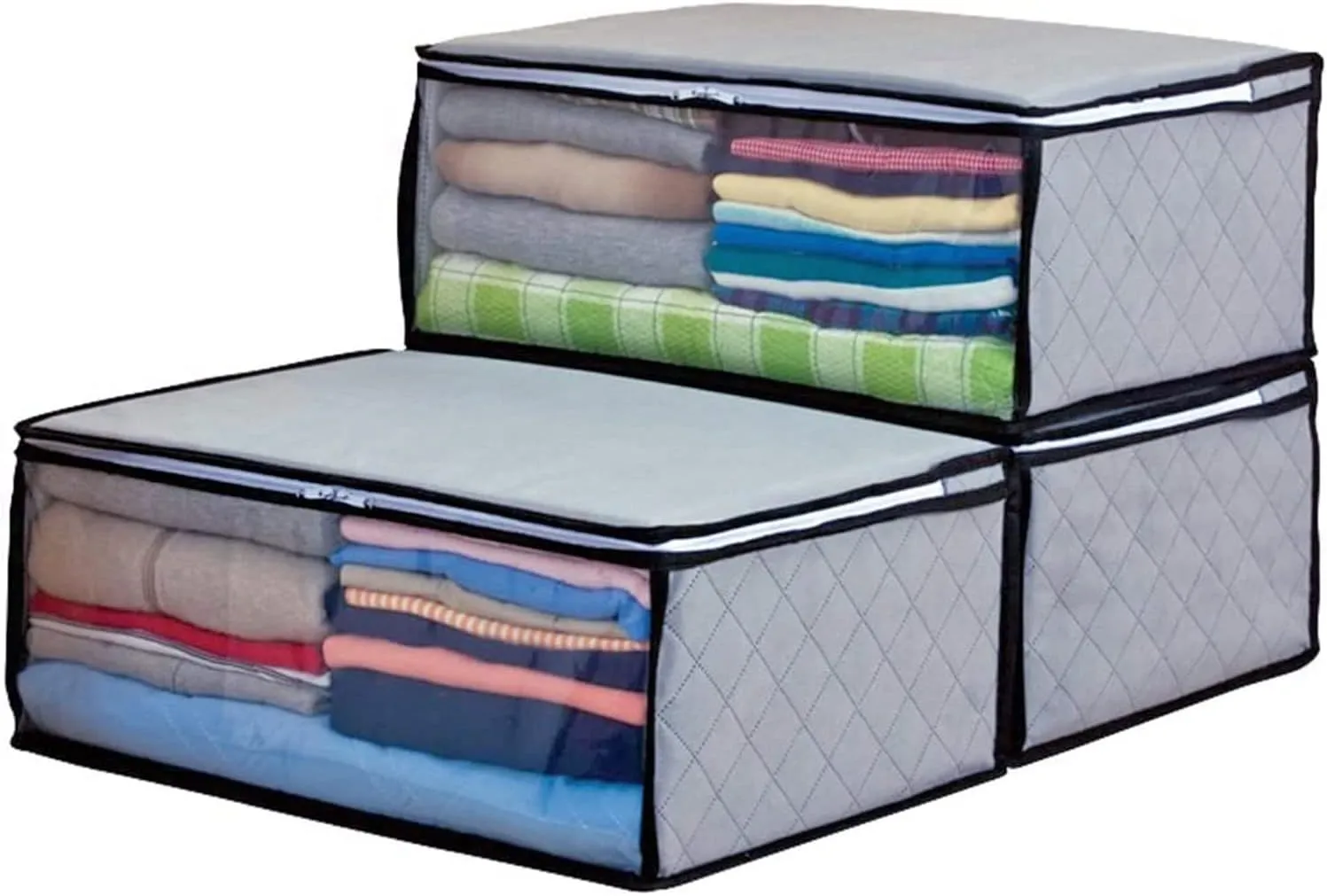 Activated Carbon Clothing Organizer Bags, Breathable Material, 3pc, Grey 171-01