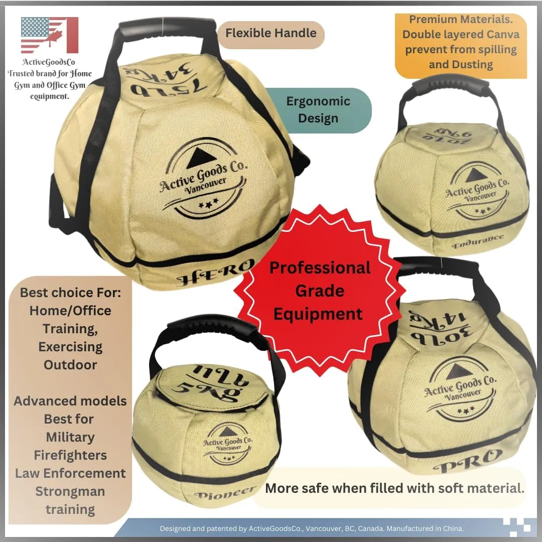 ActiveGoodsCo. Kettlebell Sandbag for fitness workout, different sizes 11Lb to 75lb. Visit to see the options…, May vary
