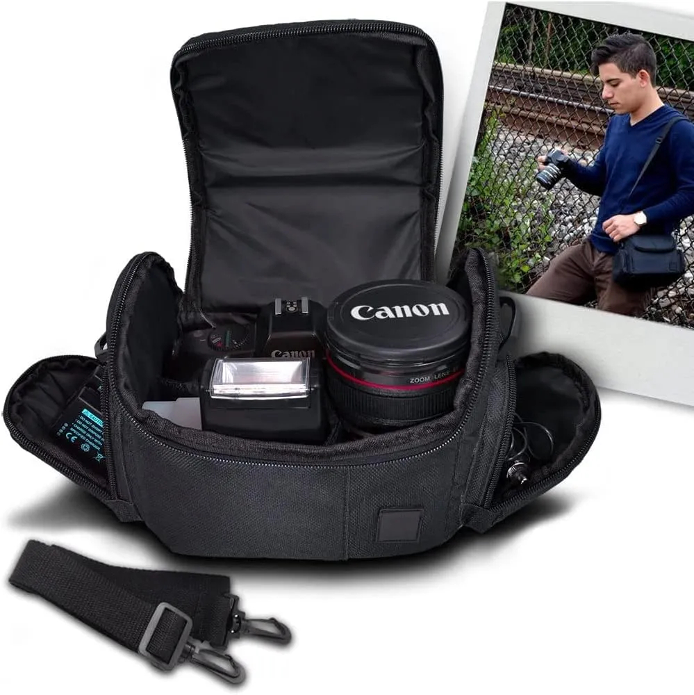 Acuvar Medium Soft Padded Camera Bag, Medium Camera Bag For Canon, Nikon, Olympus, Pentax, & Samsung Gadget Bag, Camera Accessory Case, Digital Camera Case, Soft Camera Case for Photographers & Gear