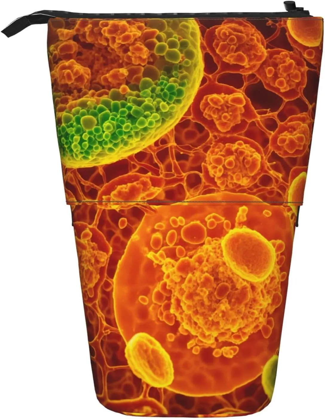 adherent eukaryotic cells seen through a microscop Print Telescopic Standing Pencil Bag Polyester Pen Holder Stationery Office Organizer Box