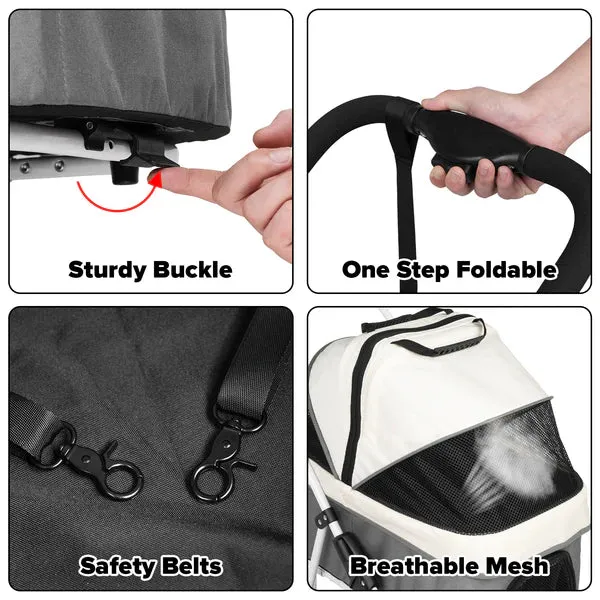 Advwin - Large Dog Stroller One-Step Foldable