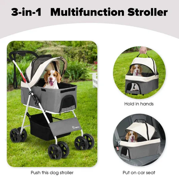 Advwin - Large Dog Stroller One-Step Foldable