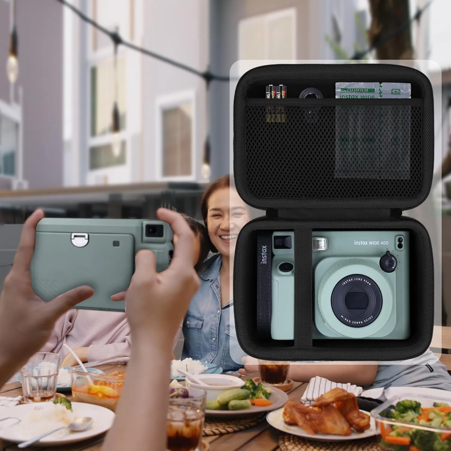 Aenllosi for INSTAX WIDE 400 Instant Camera Case, Fujifilm Wide 400 Camera Protective Case, Black (Case Only)
