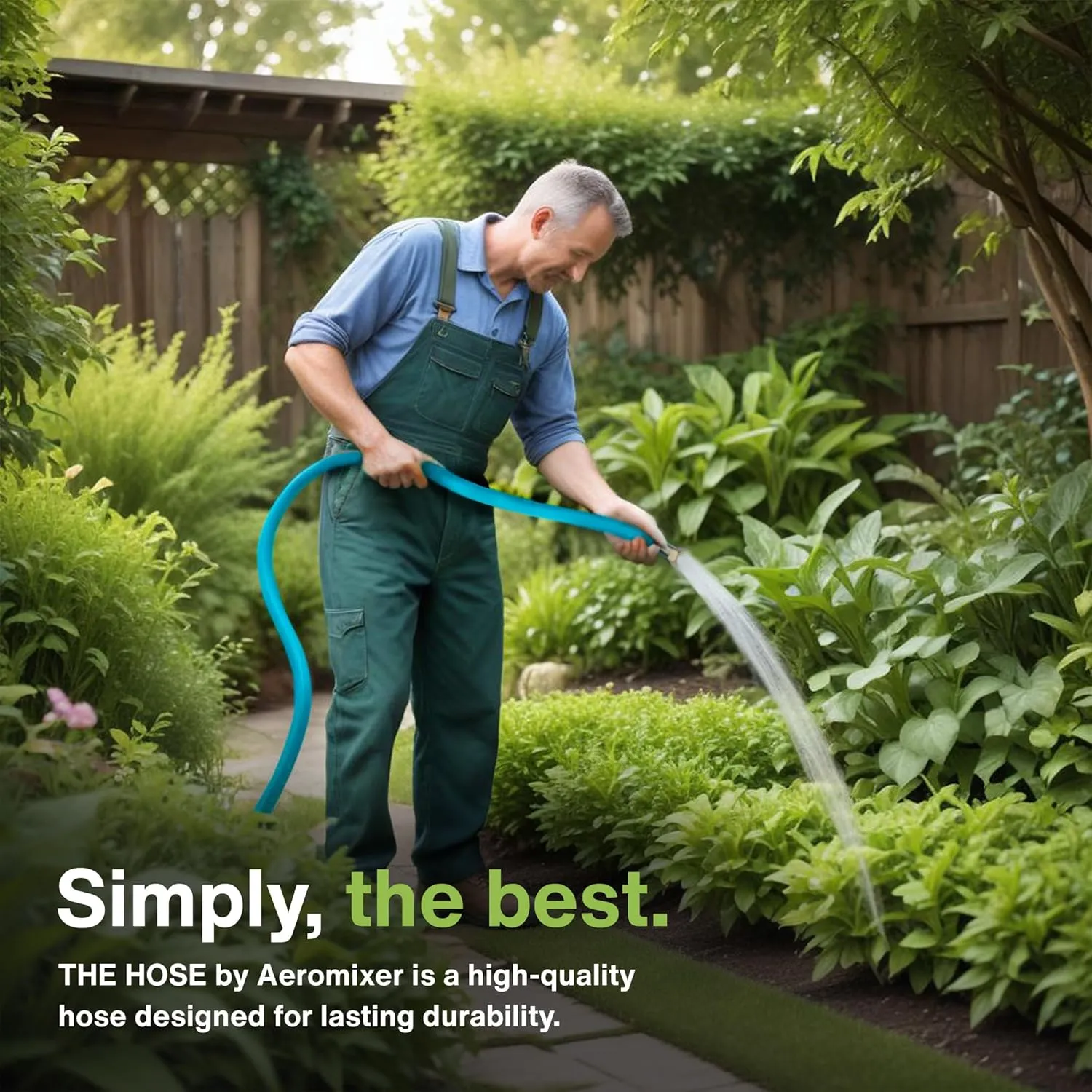 Aeromixer THE HOSE - 3/4 Inch Garden Hose 100 Ft, Kinkless Commercial Garden Hoses, Heavy Duty Industrial Water Hoses for Outdoors, 650 PSI High-Pressure Watering Tool for Farming and Gardening