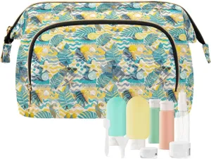 Aesthetic Makeup Bag Travel-Friendly Quilted Organizer with Wide-open Access