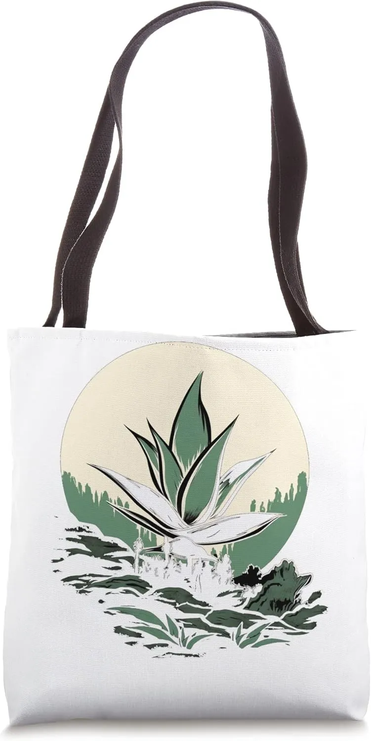 Agave Plants Silhouette Agave Plant Collector Mexican Tote Bag