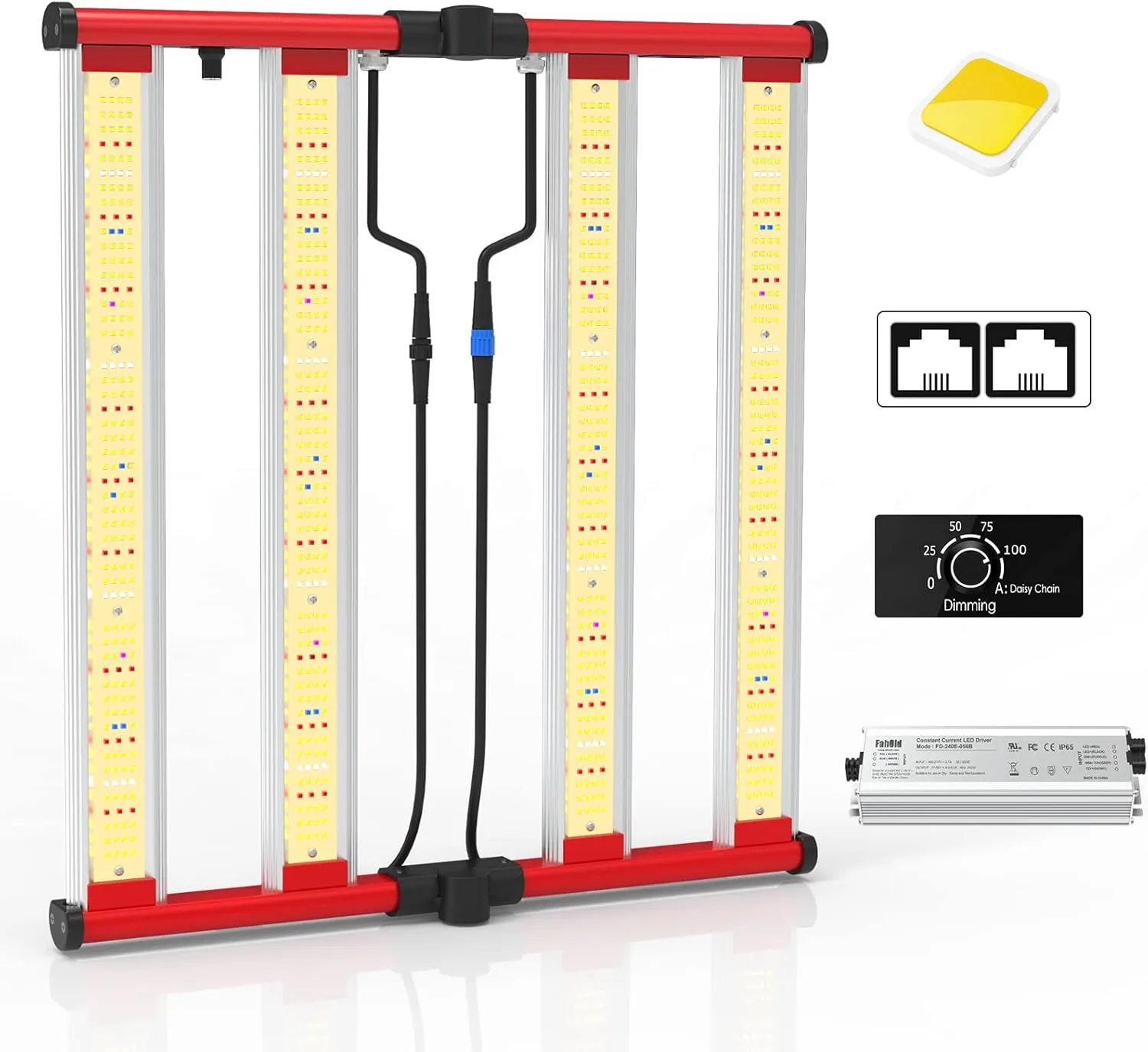 AGLEX 240W LED Grow Lights UV IR Grow Lights for Indoor Plants with 780PCS Diodes Daisy Chain Foldable & Dimmable Full Spectrum Commercial Hydroponic Growing Lamp 3x3/4x4 Grow Tent