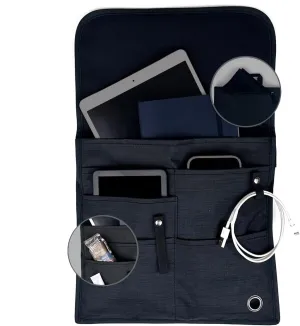 Airplane Pocket Organizer | Tray Table Cover | In Flight Seat Back Organizer Bag | Commuter Essential Travel Bag | Media Pouch For Flying | Travel Gift | Attaches To Luggage