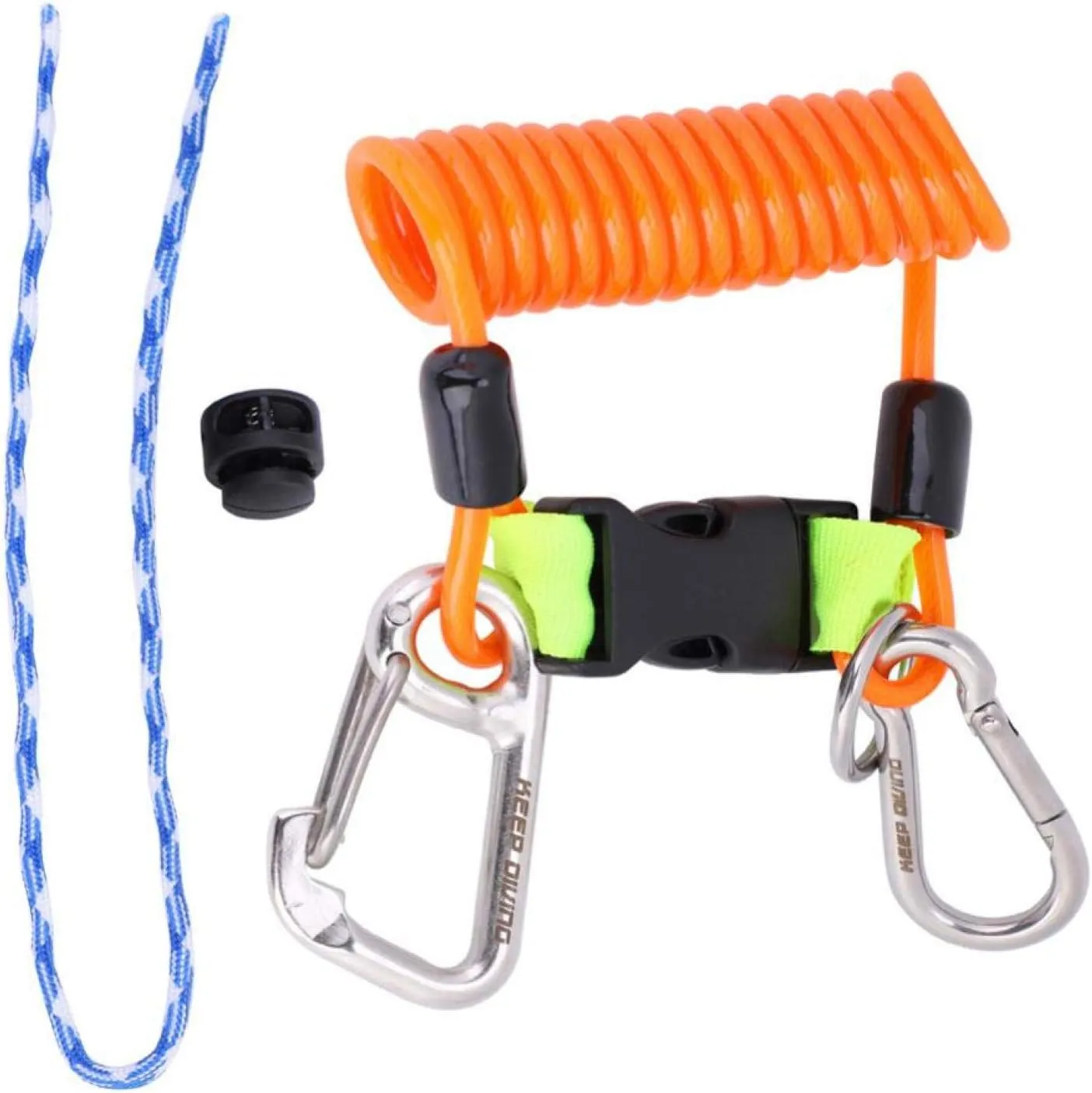 Akozon Diving Lanyard, Anti-lost Spring Coil Safety Tool with Quick Release,