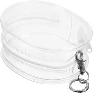 Alasum Clear Doll Display Bag with Keychain, Portable 10CM Doll Storage Organizer, Pvc Transparent Hanging Bag for Mini Figures, Toys, and Collectibles, 7.28x4.13x2.16 Inches