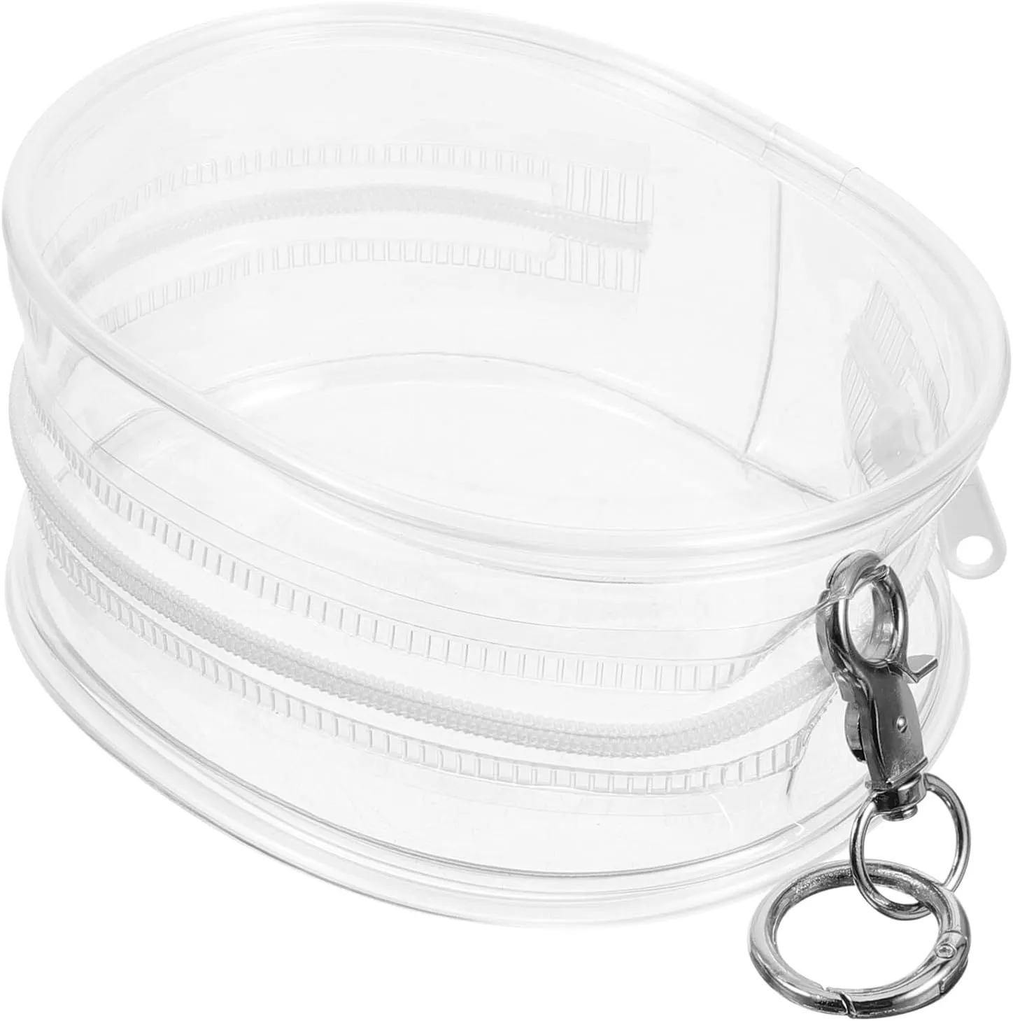 Alasum Clear Doll Display Bag with Keychain, Portable 10CM Doll Storage Organizer, Pvc Transparent Hanging Bag for Mini Figures, Toys, and Collectibles, 7.28x4.13x2.16 Inches