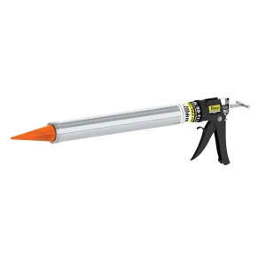 Albion Engineering Company DL-59-T17 Professional Line Special Deluxe Manual Bulk Caulking Gun with Metal Nozzle, Metal Adapter & 3 Orange Cone Nozzles, 30 oz