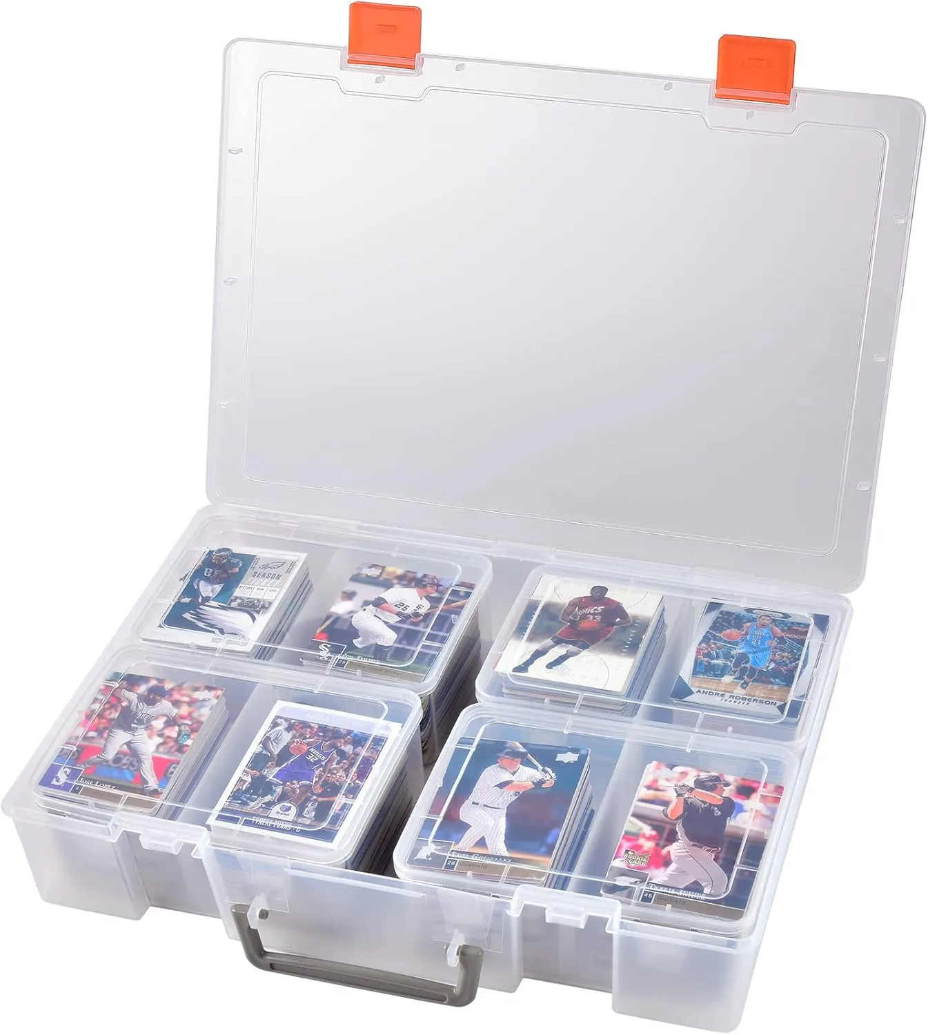 ALCYON 1600  Baseball Card Storage Box, Sports Cards Holder Organizer Hard Plastic Display Case Compatible with Baseball/Football/for MTG/for PM for Collector (Bag Only)