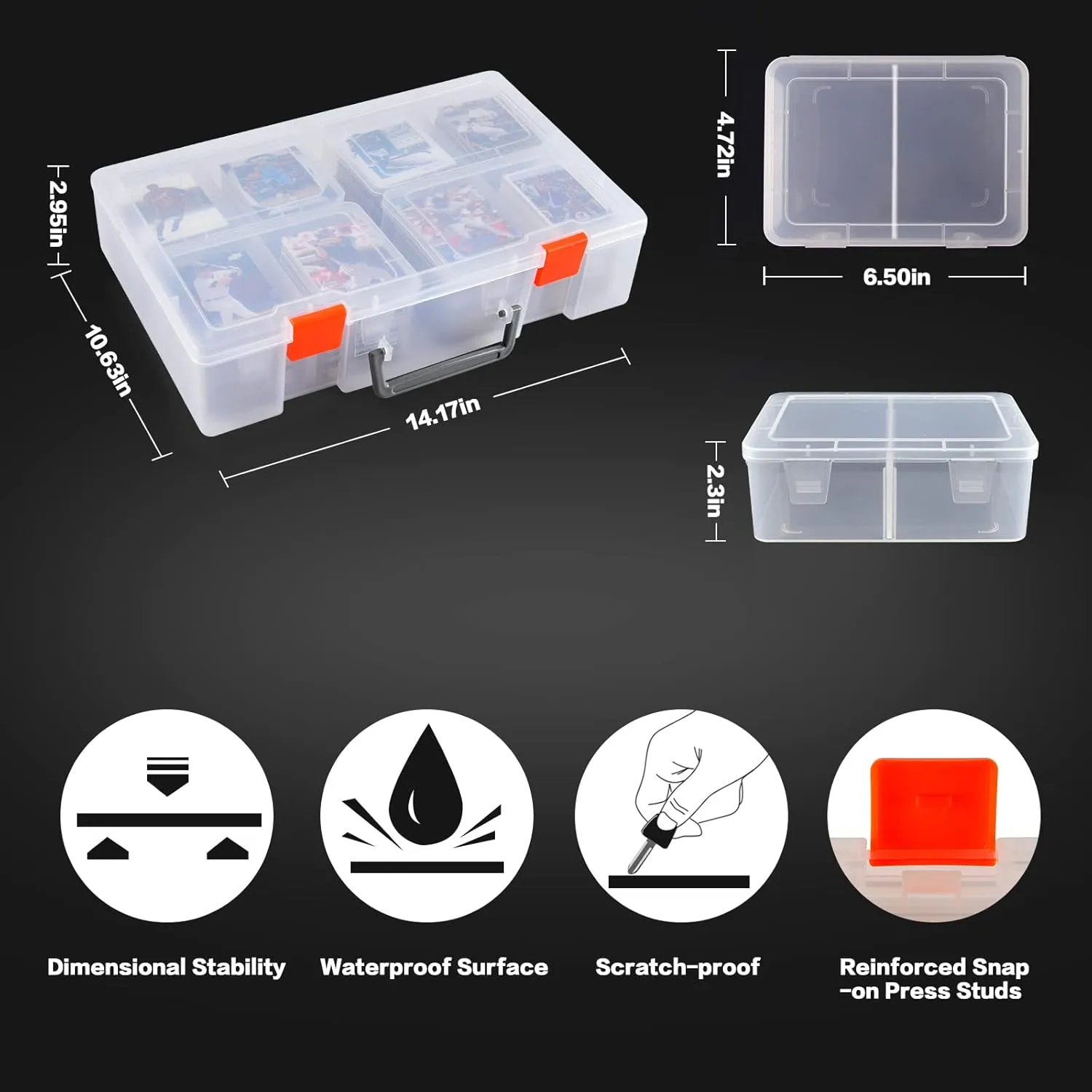 ALCYON 1600  Baseball Card Storage Box, Sports Cards Holder Organizer Hard Plastic Display Case Compatible with Baseball/Football/for MTG/for PM for Collector (Bag Only)