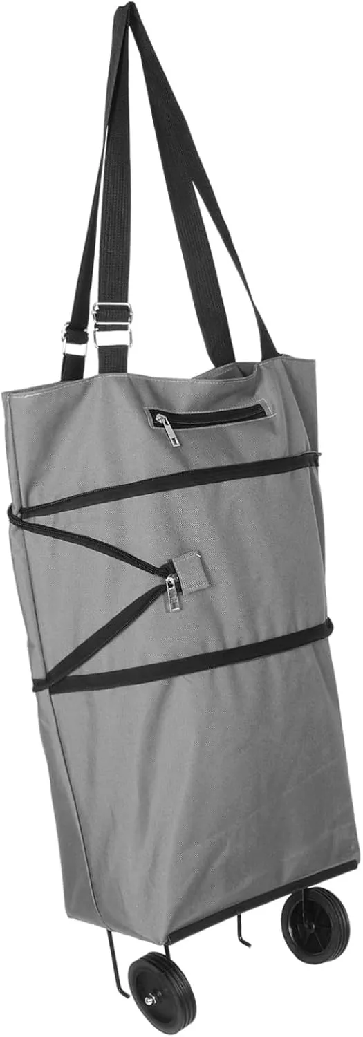 Alipis Wheeled Tote Bag Shopping Cart with Pull Handle Spacious Design for Grocery Shopping and Travel Effortless Rolling Experience with Wear Resistant Wheels for Storage Spaces