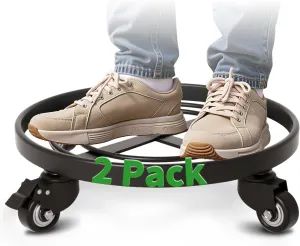 AMAGABELI GARDEN & HOME Plant Caddy with Wheels Heavy Duty 14“ 2 Pack Rolling Plant Stand Plant Dolly Iron Wheeled Lockable Casters Round Pot Mover Rollers Indoor Outdoor Planter Trolley Metal