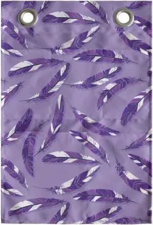 Ambesonne Dark Purple Hanging Pocket Organizer, Delicate Feathers Interpretation on Plain Background, Printed Polyester Storage Bag with Pockets, 14" x 20", Lavender Fuchsia